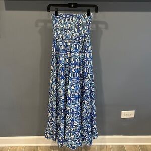 St.Barth Marina Dress Women’s 100% Linen Tiered Skirt/Strapless Dress Sz S/M